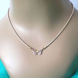 LAGOS Caviar 925 Silver 18K Gold Butterfly Necklace
